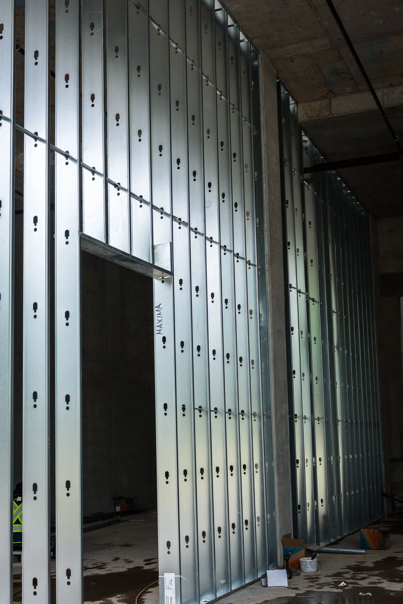 Steel stud framing on a Maxima site